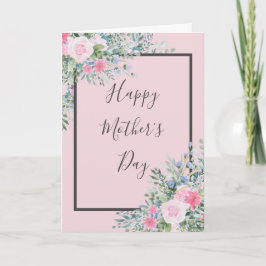 Watercolor Roze Moederdagkaart Kaart