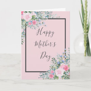 Watercolor Roze Moederdagkaart Kaart
