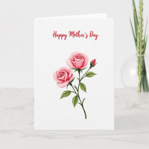 Watercolor Roze Moederdagkaart Kaart