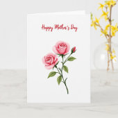 Watercolor Roze Moederdagkaart Kaart (Gele Bloem)