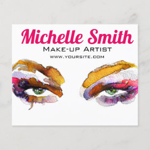 Watercolor roze oogmake-up branding flyer