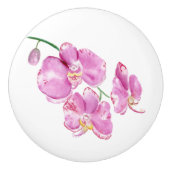 Watercolor Roze Orchideeën Keramische Knop (Voorkant)