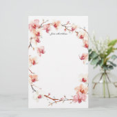 Watercolor Roze Orchideeën Krans Briefpapier (Staand voorkant)