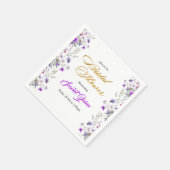 Watercolor roze-paarse wilde bloem bruidsdouche servet (Hoek)