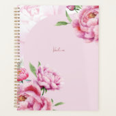 Watercolor Roze Pioen Bloemig Planner (Voorkant)