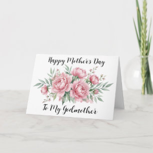 Watercolor Roze Pioen Oma Moederdag Kaart