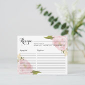 Watercolor Roze Pioenbruiloft Receptkaart (Staand voorkant)