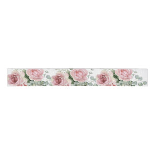 Watercolor Roze Roos Decoupage  Grosgrain Lint