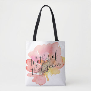 Watercolor Roze Roos Moeder van de Bruidegom Tote Bag