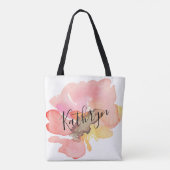 Watercolor Roze Roos Moeder van de Bruidegom Tote Bag (Achterkant)