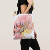 Watercolor Roze Roos Moeder van de Bruidegom Tote Bag (Dichtbij)
