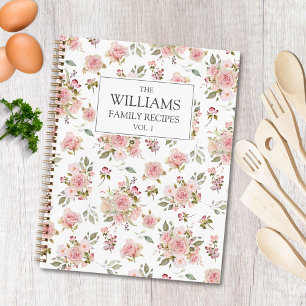 Watercolor Roze Rozen Bloemen Bloemige Familie Rec Notitieboek