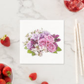 Watercolor Roze Rozen Boeket Bloemensjabloon Servet (Insitu)