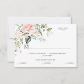Watercolor Roze Rozen Eucalyptus Botanisch RSVP Kaartje (Voorkant)