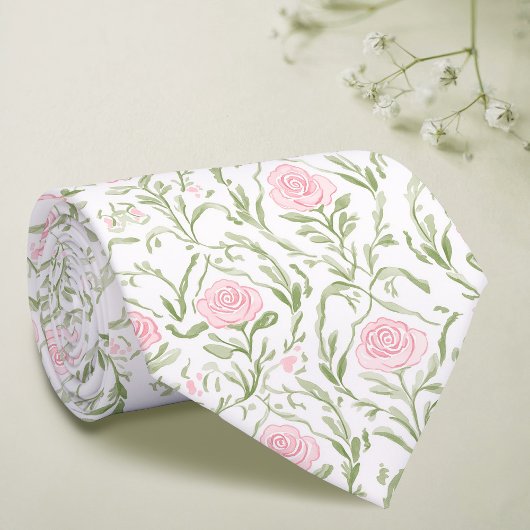 Watercolor roze rozen patroon halsdoek stropdas