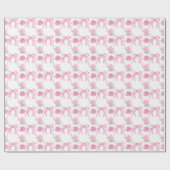 Watercolor Roze Rozen & Strikken Cadeaupapier (Vlak)