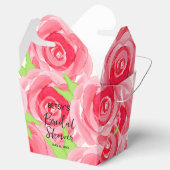 Watercolor Roze Rozen Take Out Bedankdoosjes (Geopend)