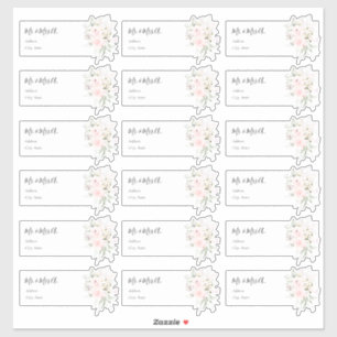 Watercolor Roze Rozen Uitnodigingsstickers Sticker