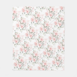 Watercolor Roze Stof Pluche Deken met Stof Rozen