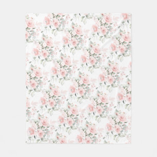 Watercolor Roze Stof Pluche Deken met Stof Rozen