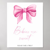 Watercolor roze strik - baby's zijn lief poster (Voorkant)