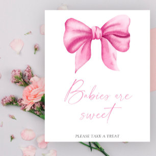 Watercolor roze strik - baby's zijn lief poster