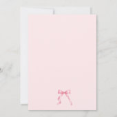 Watercolor Roze Strik Bruidsdouche Kaart (Achterkant)