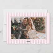 Watercolor Roze Strik Kerstboom Foto Feestdagenkaart (Achterkant)