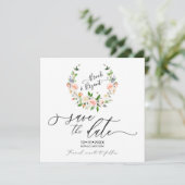 Watercolor Roze Wreath Save the Date Kaart (Staand voorkant)