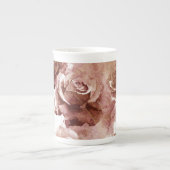 Watercolor Rozen 3 Porselein Kop (Voorkant)