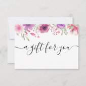 Watercolor Rozen Bloemen Cadeaubewijs (Voorkant)