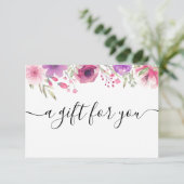 Watercolor Rozen Bloemen Cadeaubewijs (Staand voorkant)