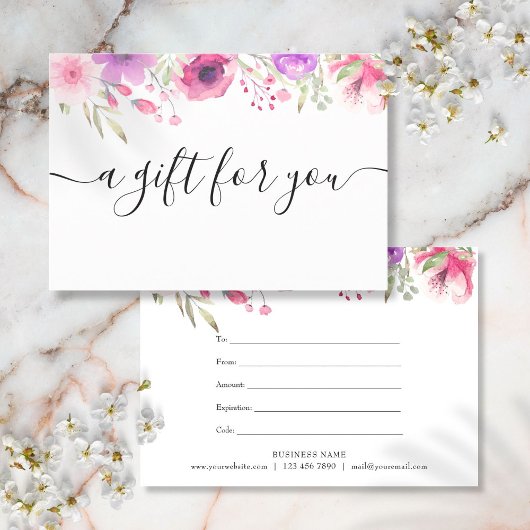 Watercolor Rozen Bloemen Cadeaubewijs