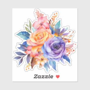 Watercolor Rozen Bloemen Ontwerp-58392 Sticker