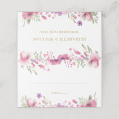Watercolor Rozen Bloemig Goud Plaatskaartje (Buitenkant ongevouwen)