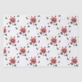 Watercolor Rozen Botanisch Patroon Tissuepapier (Voorkant)