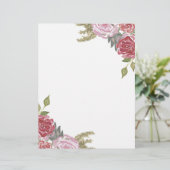 Watercolor Rozen Briefpapier (Staand voorkant)