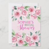 Watercolor Rozen Bruidsfeest Uitnodiging (Achterkant)