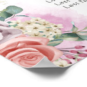 Watercolor Rozen Bruiloft Zitplaatskaart Poster (Hoek)