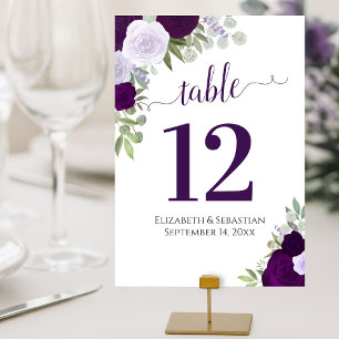 Watercolor Rozen Elegante Pruim Paarse Bruiloft Kaart