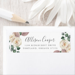 Watercolor Rozen en Orchideeën Bloemist Retouradre Etiket