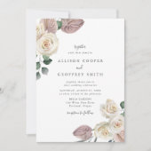 Watercolor Rozen en Orchideeën Bruiloft Kaart (Voorkant)