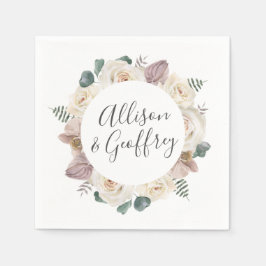 Watercolor Rozen en Orchideeën Persoonlijke Trouwd Servet