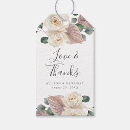Watercolor Rozen en Orchideeën Trouwgunst Cadeaulabel