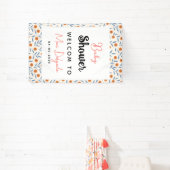 Watercolor Rozen & Eucalyptus Baby Shower Spandoek (Insitu)