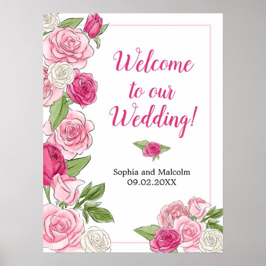 Watercolor Rozen Feest Speciale Gebeurtenis Poster (Voorkant)