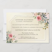 Watercolor Rozen Foto Bruiloft Feest Kaart (Voorkant)