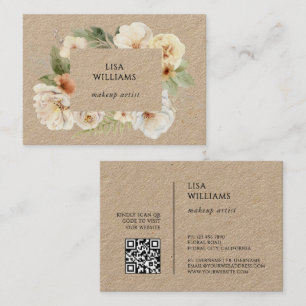 Watercolor Rozen Frame Kraft Visitekaartje