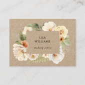 Watercolor Rozen Frame Kraft Visitekaartje (Voorkant)