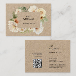 Watercolor Rozen Frame Kraft Visitekaartje